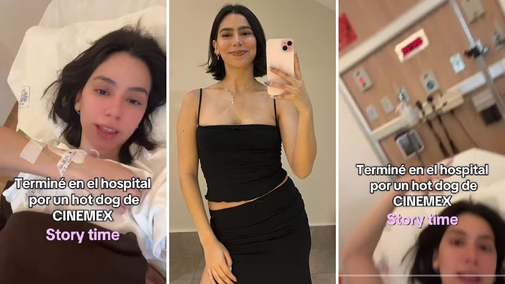 Claudia Astorga compartió su experiencia en TikTok, donde narró su intoxicación tras ingerir un hot dog en una sucursal de Cinemex.